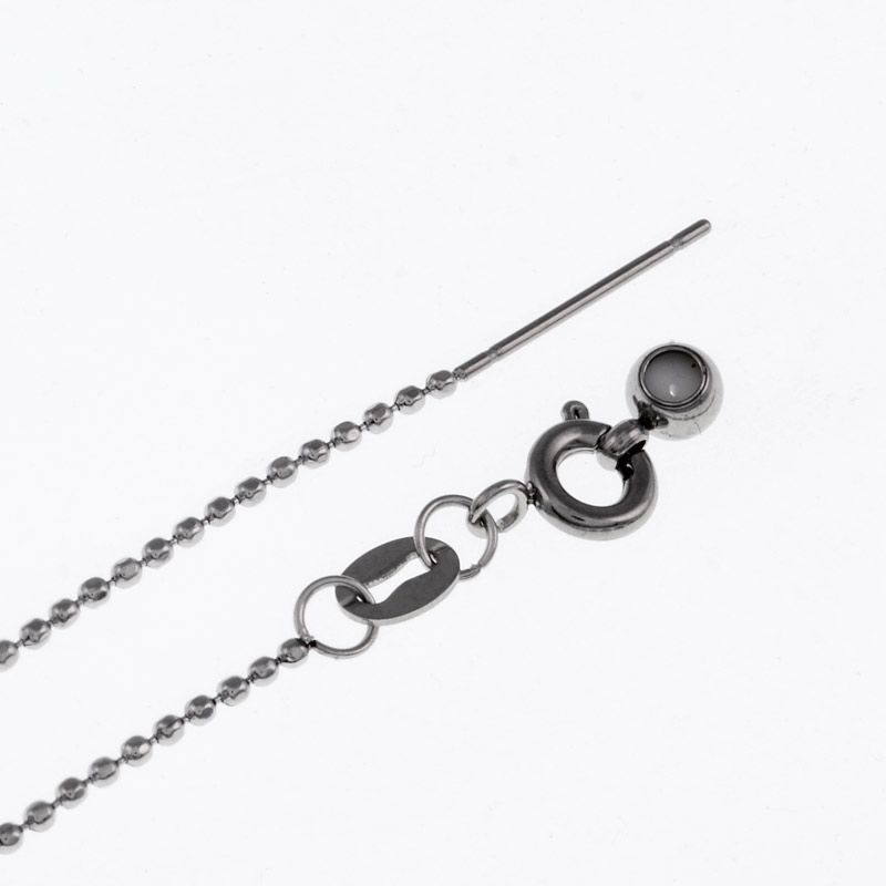 Основа на шею из нерж. ст. с регулировкой длины, 1,2 мм, Темное серебро, 45 см (STL-055568)