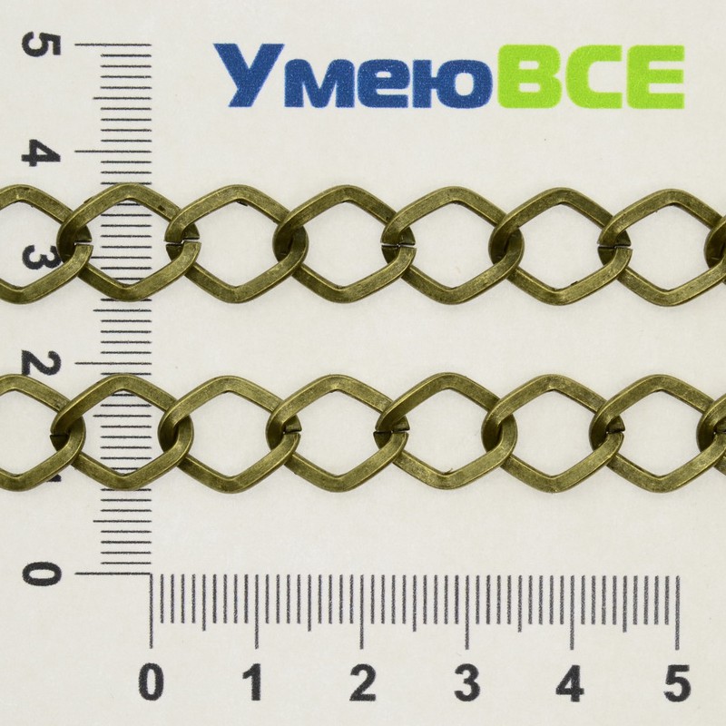 Цепь, Античная бронза, 14х11 мм (ZEP-009625)