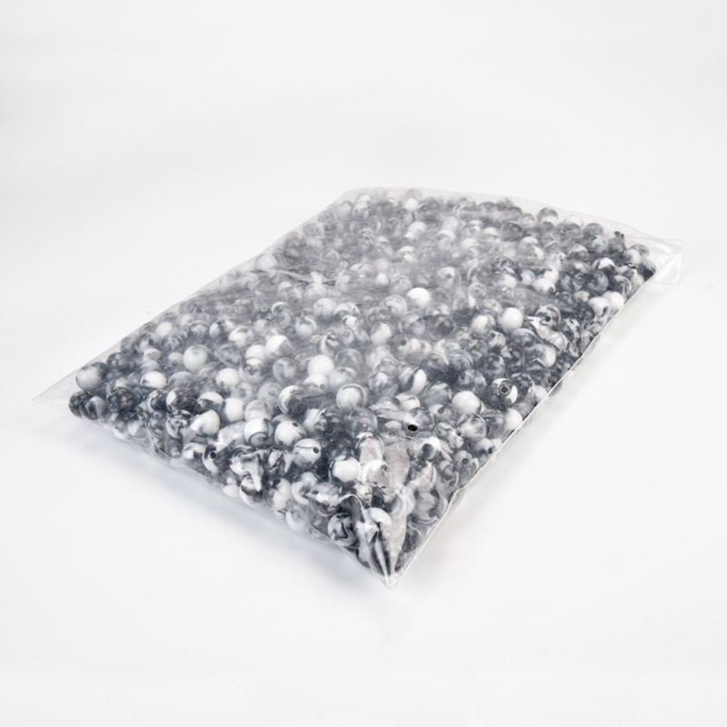 Намистини для сумок ОПТ, Пластикові, Імітація нат. каменю, Круглі, 10 мм, Чорні (BUS-059811)