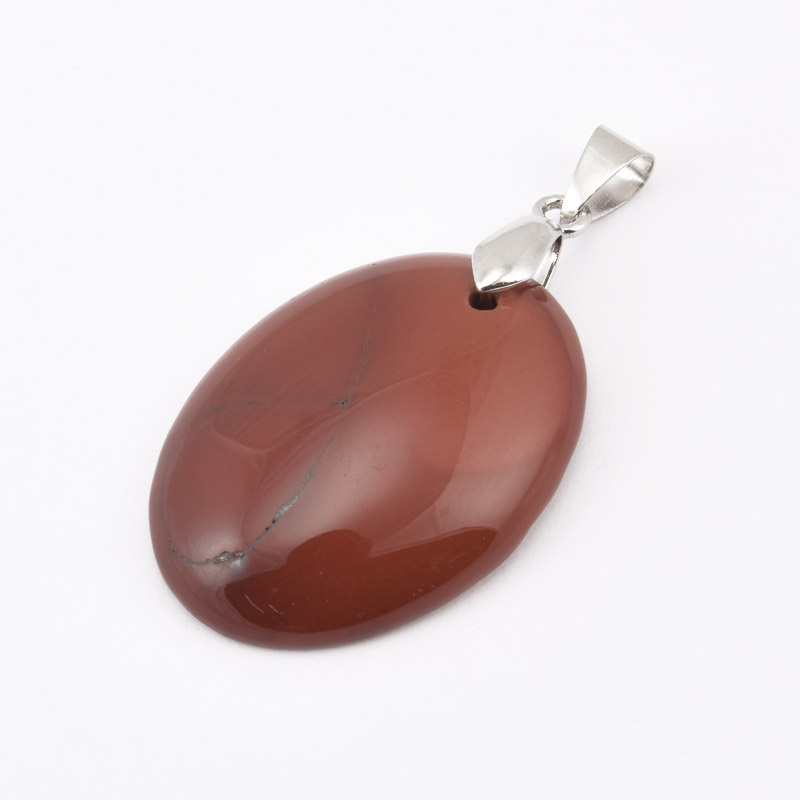 Підвіска Овал, Натур. камінь Мукаїт, 30х22 мм (POD-058738)