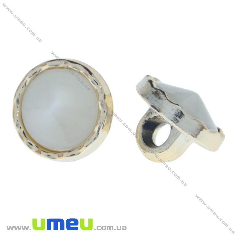 Гудзик пластиковий на ніжці Круглий, 11,5 мм, Золотистий (PUG-016529)