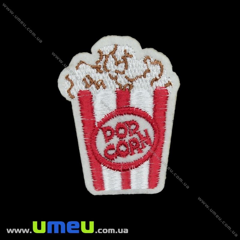 Термоаплікація Попкорн, 6х4,5 см, Біла (APL-027681)