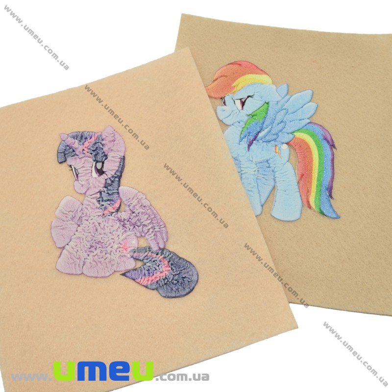 Малюнок для термопереносу Поні, 7х5 см, Жовто-рожевий (APL-033532)