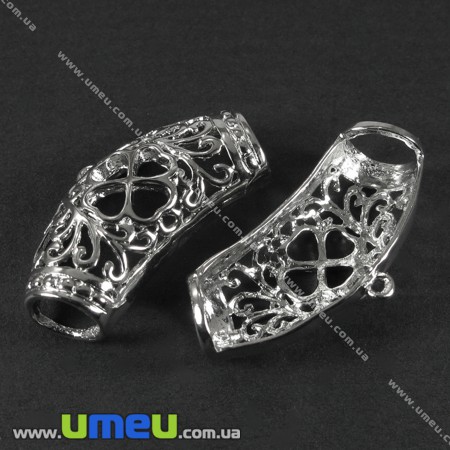 Основа для кулона Бейл, 32х18х9 мм, Темное серебро (OSN-001379)