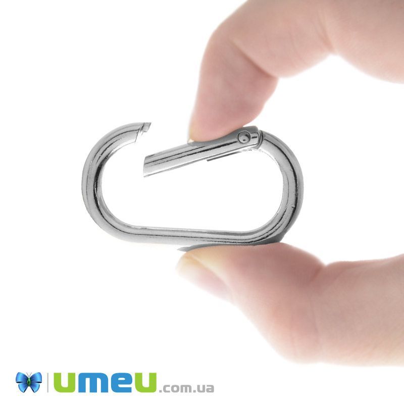 Кільце для сумки металеве, 31х20 мм, Темне срібло (BAG-046213)