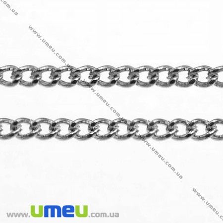 Ланцюг, Темне срібло, 3х2 мм (ZEP-007789)