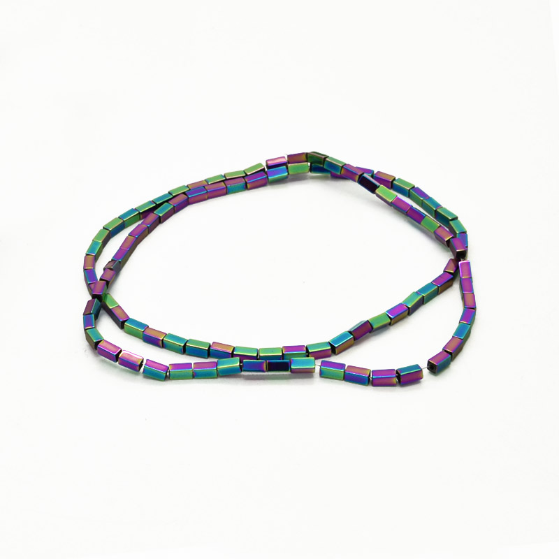 Намистини Гематит, Нат. кам., Прямокутник, 2,2 х4, 2 мм, З покриттям, Ірис (BUS-054010)