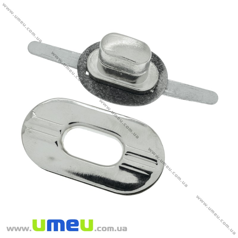 Замок для сумки поворотный, 36х19 мм, Темное серебро (BAG-002395)