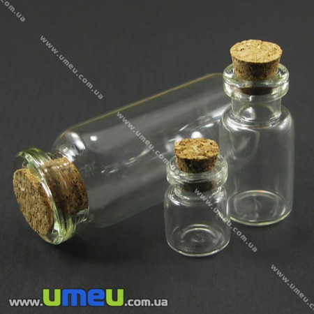Скляна баночка із пробкою, 50х22 мм (DIF-001733)