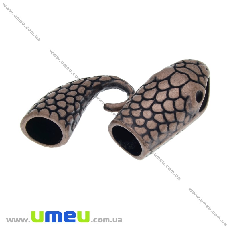 Застібка для вклеювання шнура Змія, Мідь, 41х13 мм (ZAM-025927)