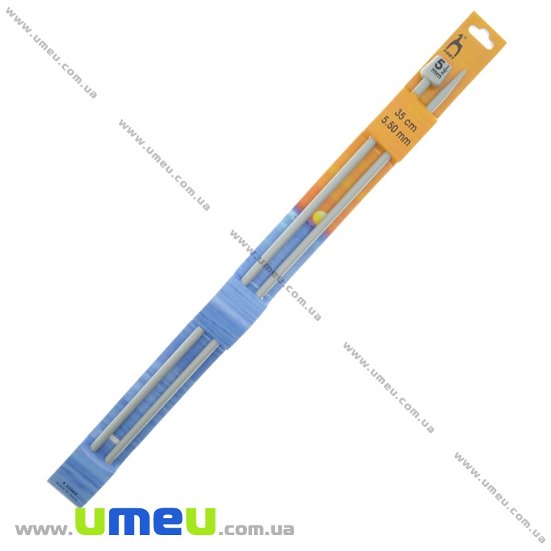 Спиці прямі пластикові з заглушкою Pony (Індія), 5,5 мм, 35 см (YAR-035151)