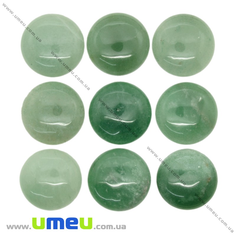 Кабошон нат. камень Авантюрин зеленый, Круглый, 25 мм (KAB-020564)