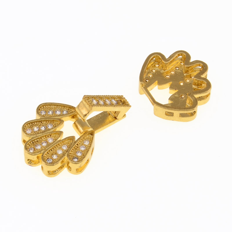 Застібка, 26х13 мм, Латунь, Куб. цирконій (ZAM-055447)