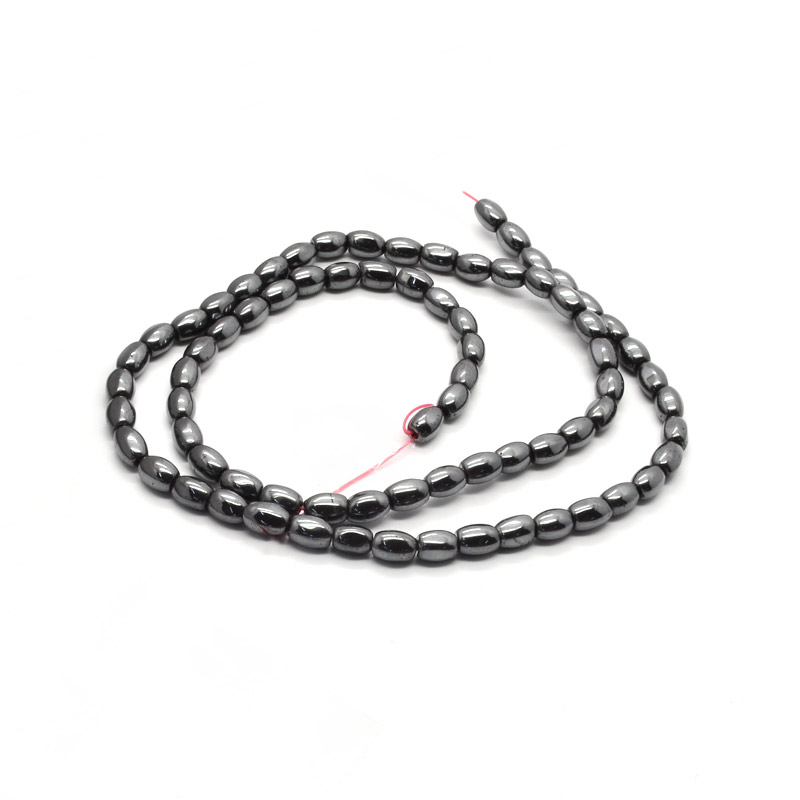 Намистини Гематит, Натур. камінь, Рис, 8х5 мм (BUS-053882)