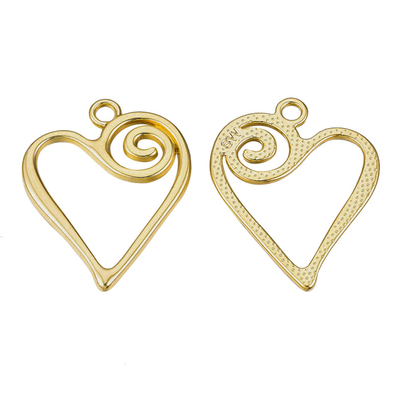 Підвіска метал. Серце, Стійке покриття, 32х25 мм, Золото (POD-053490)