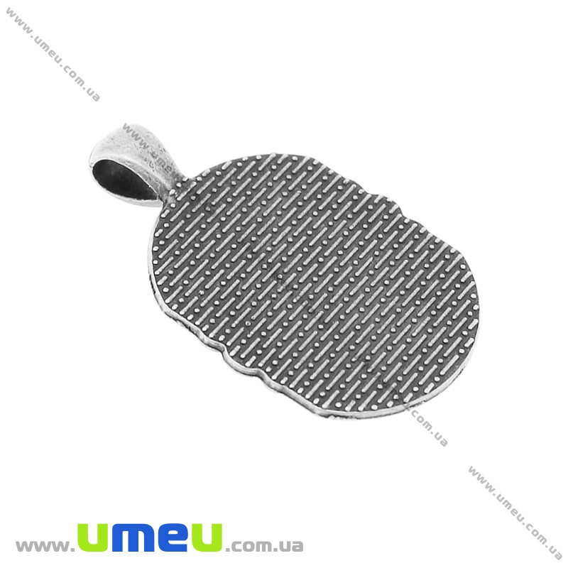 Основа овальна, 42х26 мм, 25х18 мм, Античне срібло (OSN-020043)