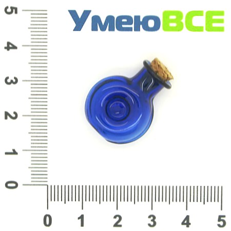 Стеклянная баночка Круглая, Синяя, 25х19 мм (DIF-006706)