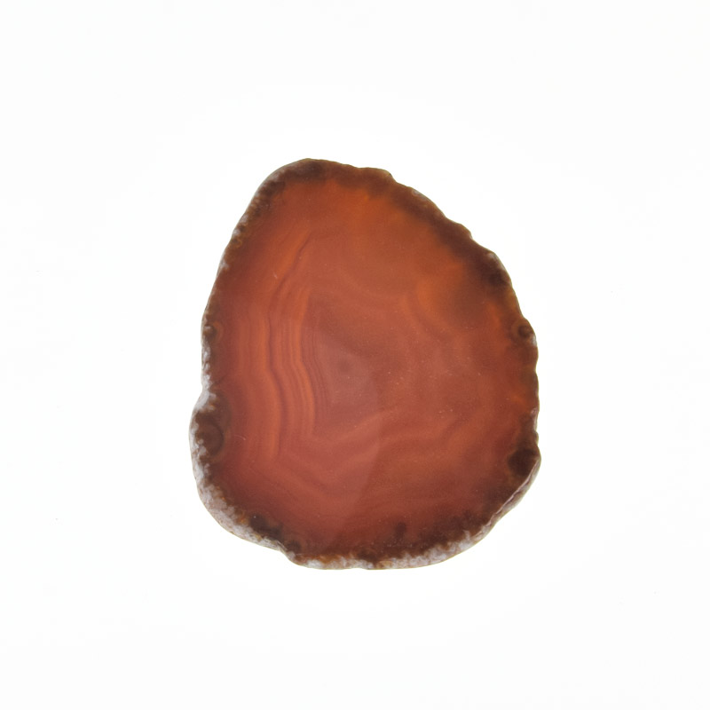 Зріз Агата без отвору, Червоно-коричневий, 57х43 мм (POD-014345)