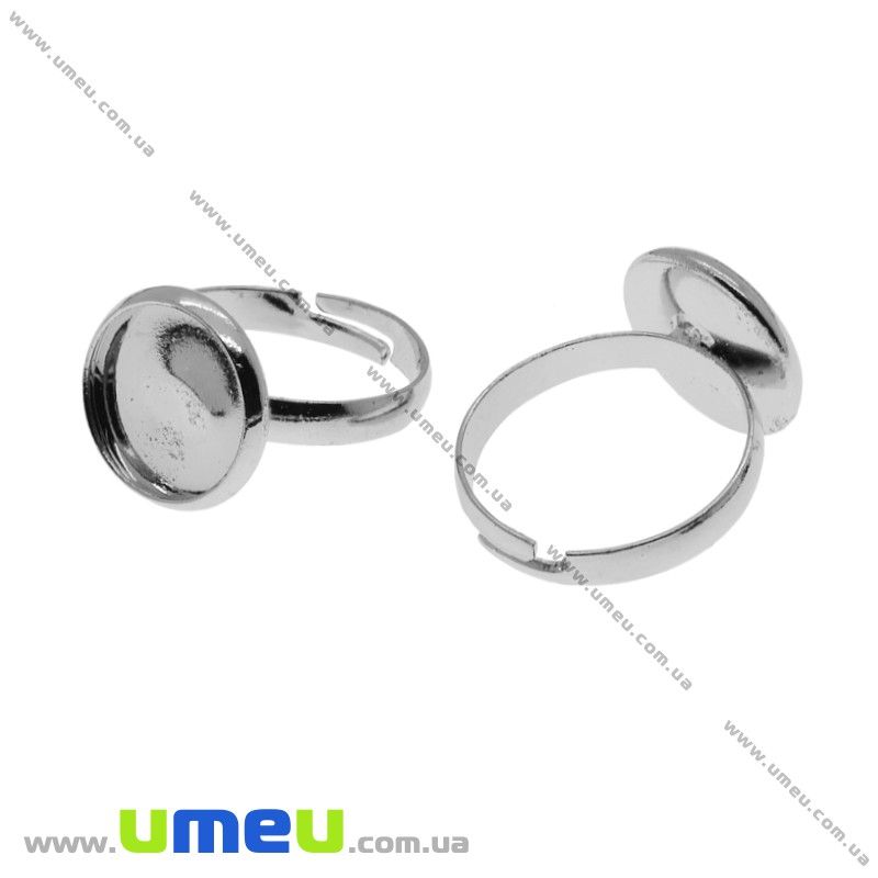 Кільце під кабошон 12 мм, Темне срібло (OSN-018695)