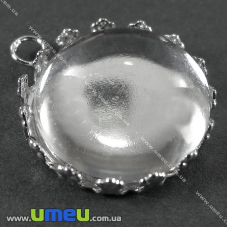 Основа кругла, 25х20 мм, 19 мм, Темне срібло (OSN-002210)