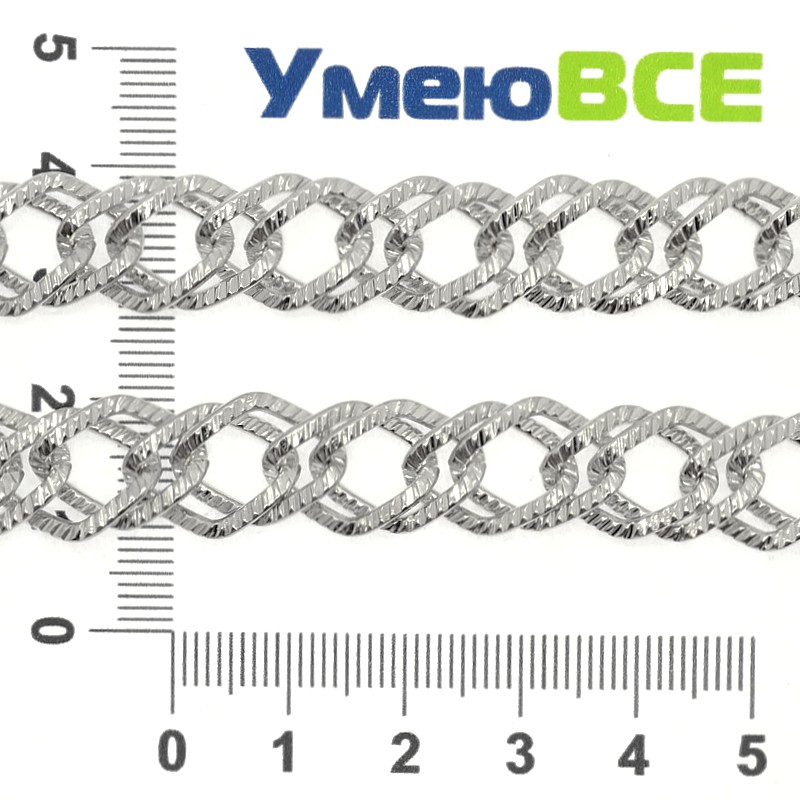 Цепь, Темное серебро, 16х12 мм (ZEP-009627)