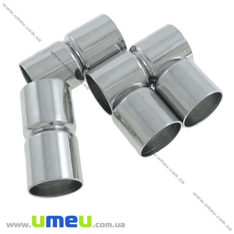 Замок магнітний для вклеювання шнура, Темне срібло, 20х9 мм (ZAM-024099)