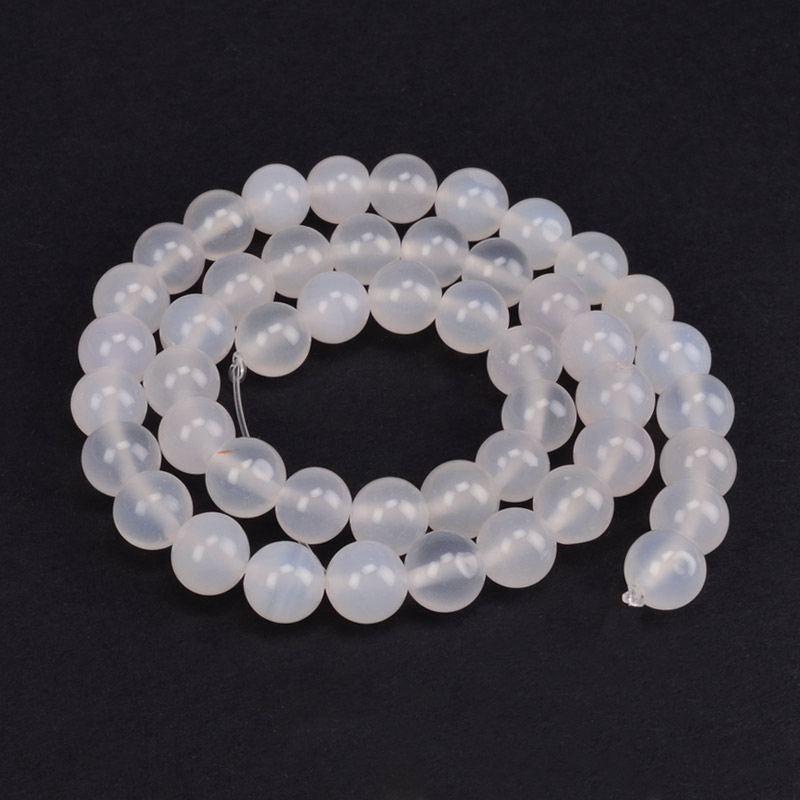 Бусины Агат белый, Натур. камень, 8,5 мм, Круглые (BUS-051673)