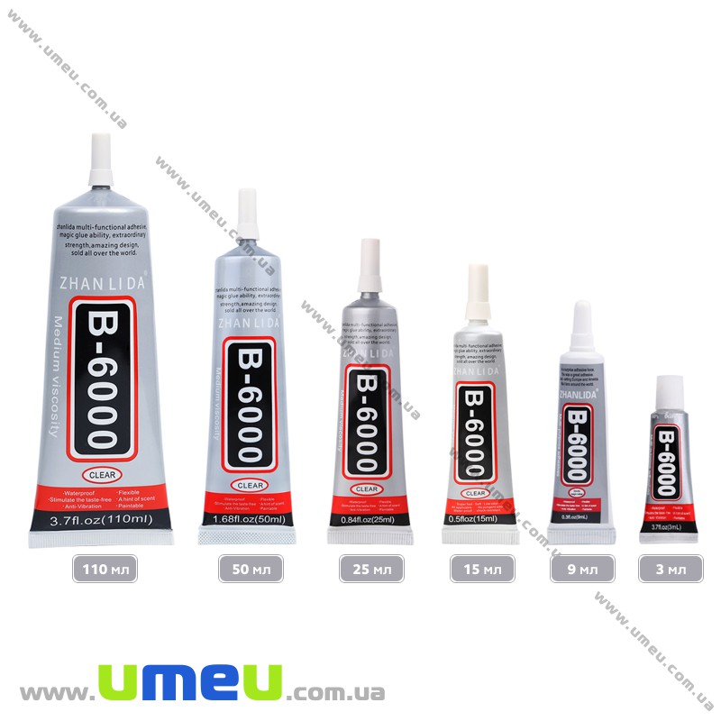 Клей B6000 для страз (з голкою), 15 мл (INS-022896)