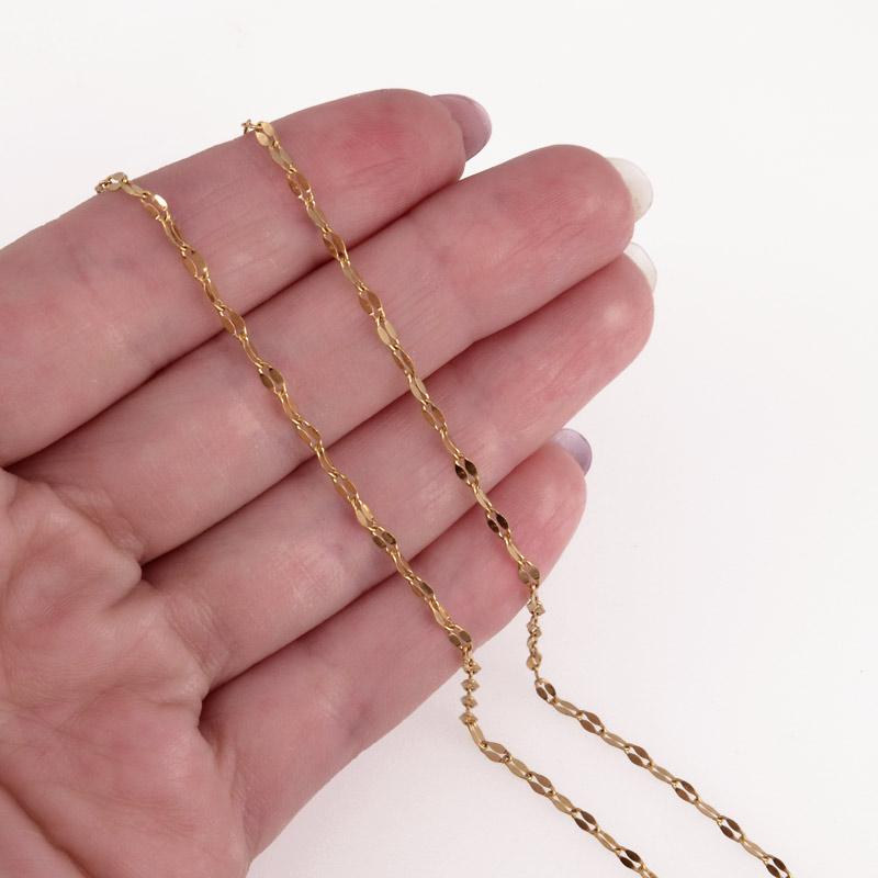 Ланцюг з нержавіючої сталі, 2 мм, Покриття 18 kt (ZEP-055313)