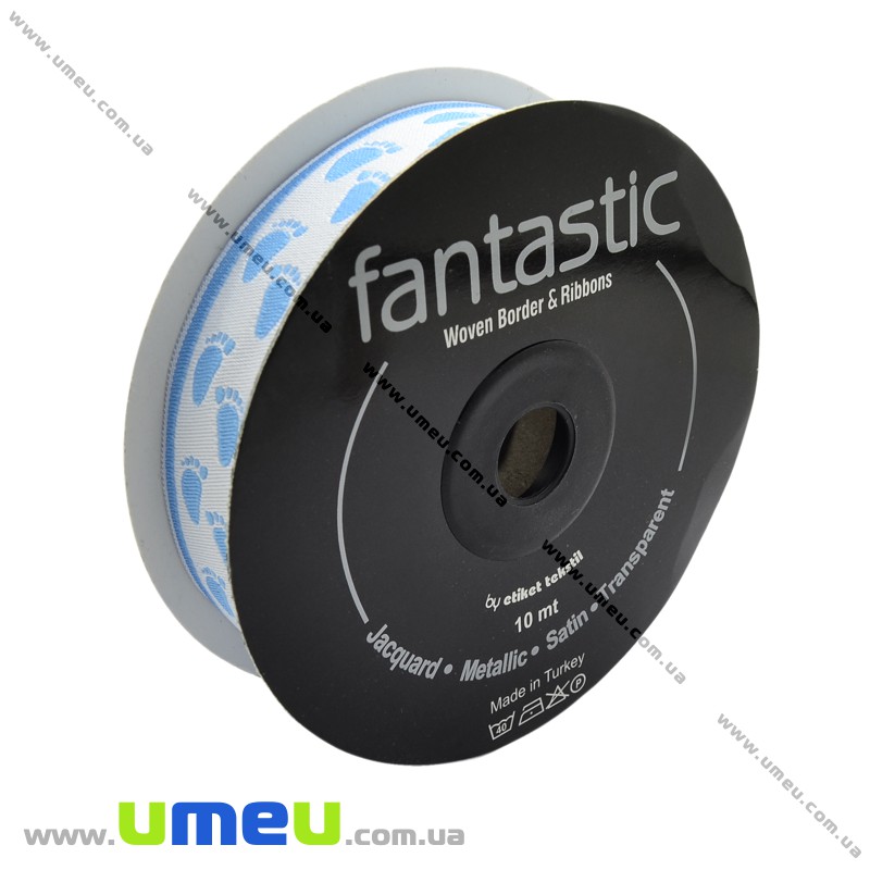 Тасьма Fantastic ніжки, 22 мм, Блакитна (LEN-010945)