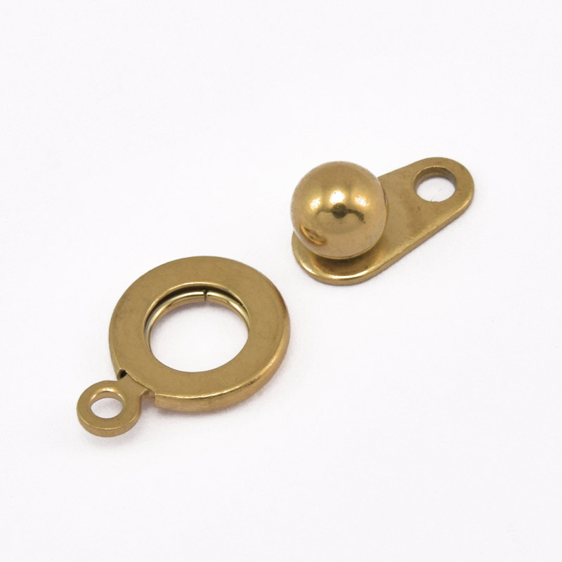 Замок-кнопка з нержавіючої сталі, 15х9 мм, Золото (STL-058489)