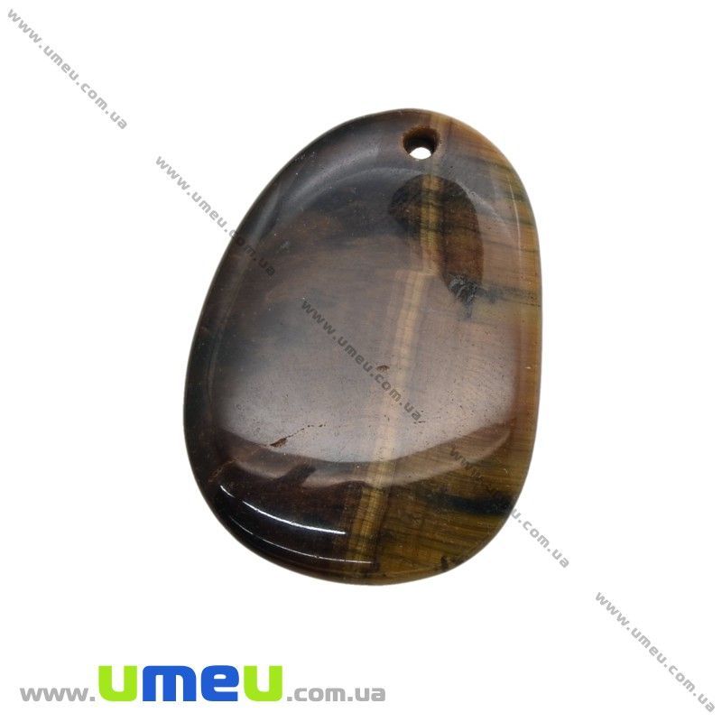 Подвеска из натурального камня, Тигровый глаз, 37х27 мм, 1 шт (POD-014331)