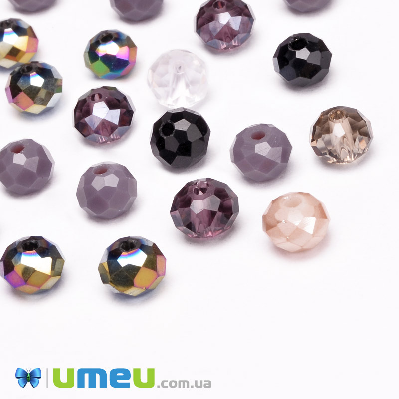 Намистини ронделі, 6х4 мм, Мікс (BUS-050956)