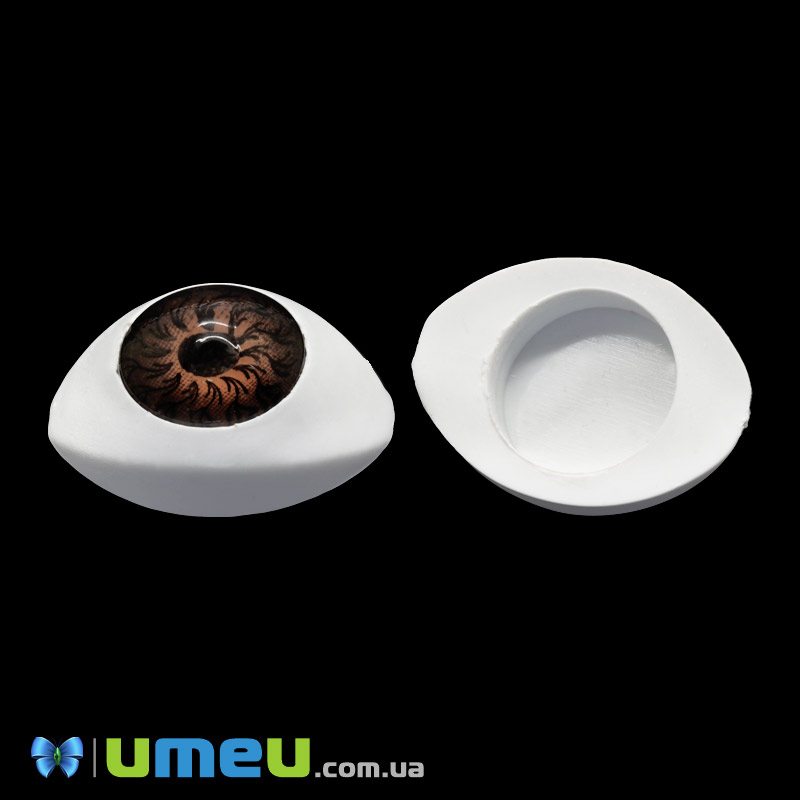 Глазки клеевые для кукол, 22,5х16 мм, Коричневые (DIF-049682)