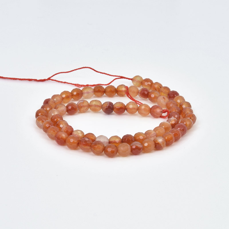 Намистини Сердолік, Натур. камінь, 6 мм, Круглі грановані (BUS-058061)