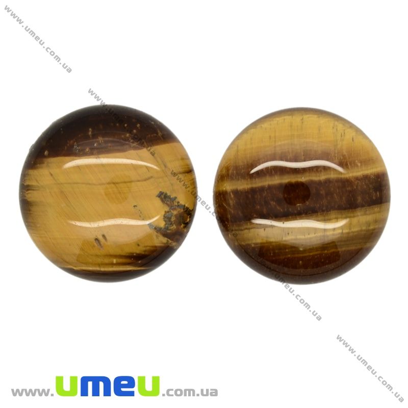 Кабошон нат. камінь Тигрове око, Круглий, 16 мм (KAB-019934)