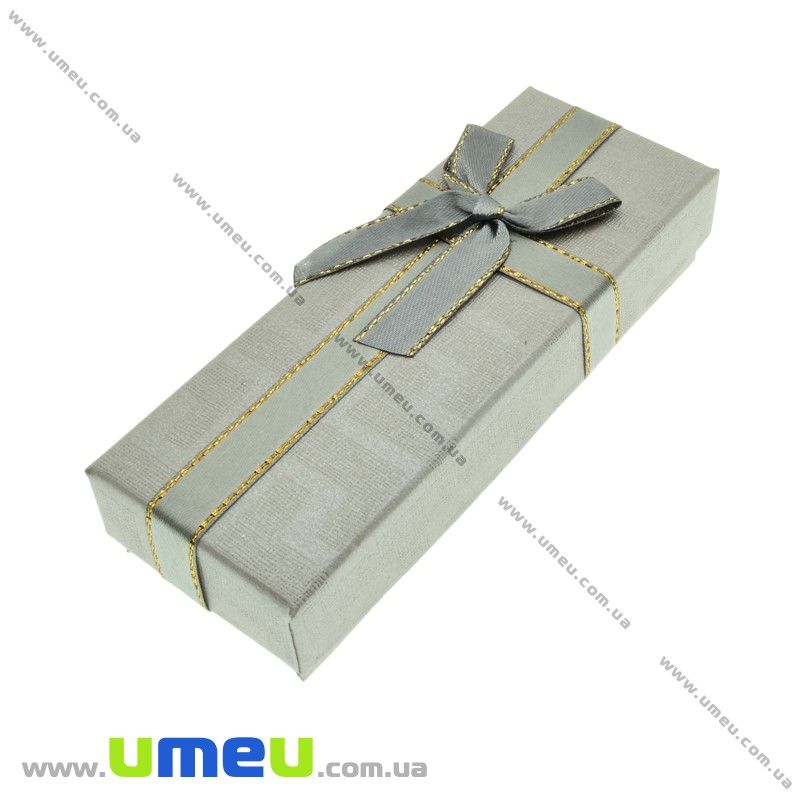 Подарункова коробочка Прямокутна, 12х4,5х2,5 см, Сіра (UPK-023189)