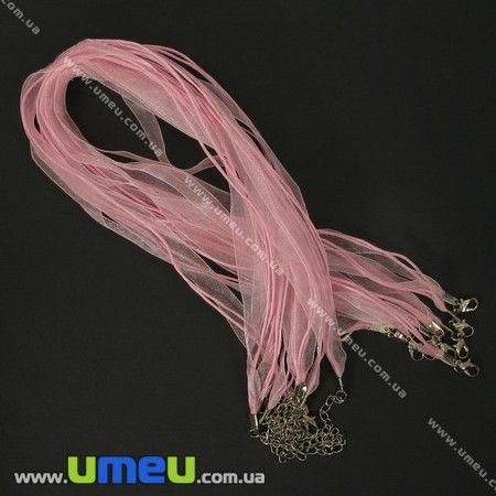 Основа на шию (органза та вощений шнур), 42 см, Рожева (OSN-001364)