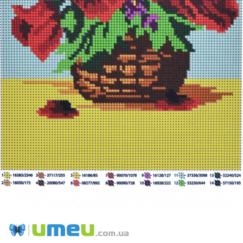 Схема для выш. бисером Юма, Цветы, 25х19 см (UPK-048344)