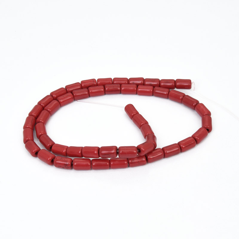 Намистини Бірюза пофарбована, Синт. камінь, 9х5 мм, Циліндр (BUS-057550)