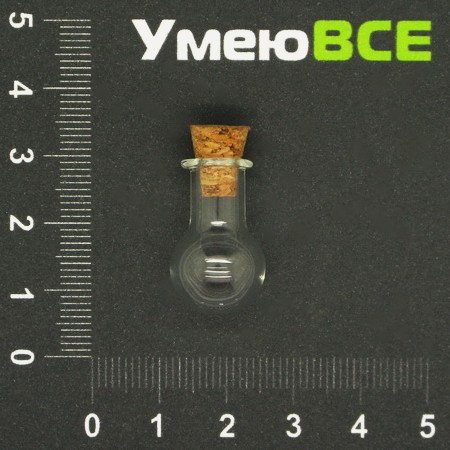 Скляна баночка Куля, Прозора, 14х23 мм мм (DIF-006678)