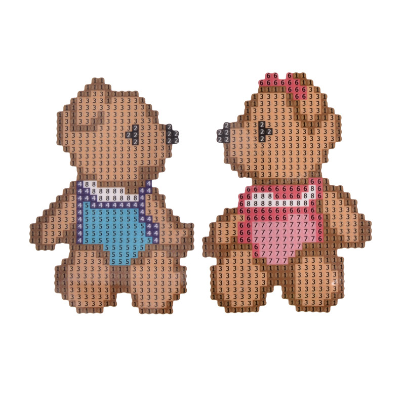 Набір алмазного живопису (наклейка) 14х10 см, Ведмедики (SXM-052503)