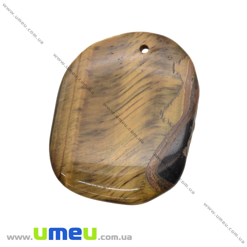 Подвеска из натурального камня, Тигровый глаз, 39х31 мм (POD-014267)
