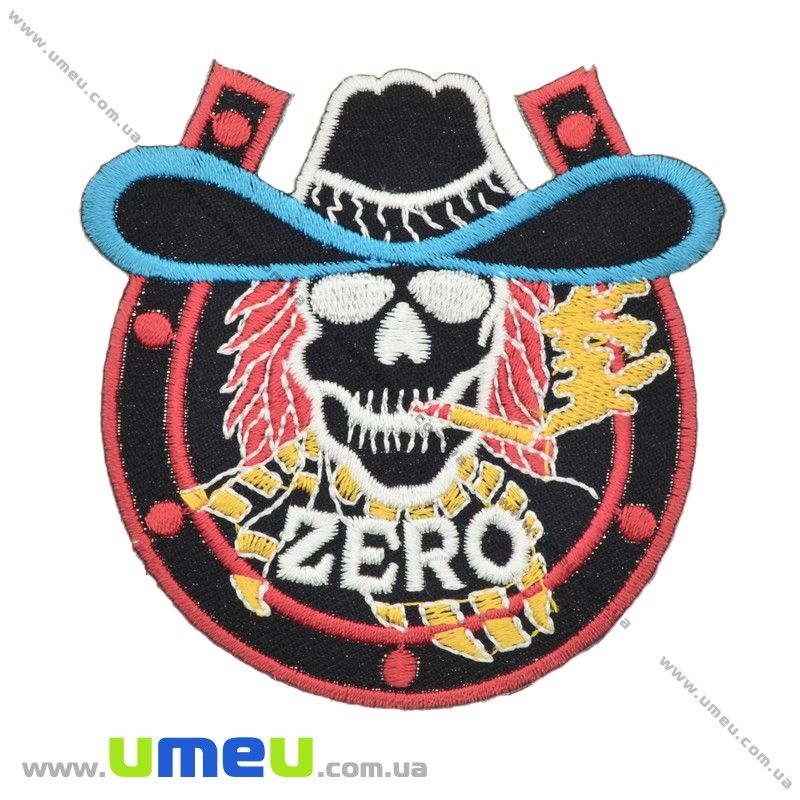 Термоаплікація Підкова з черепом, 8х7,5 см (APL-024646)