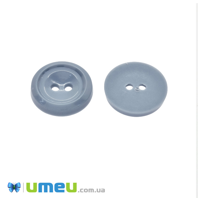 Гудзик пластиковий Круглий, 17,5 мм, Сіра (PUG-047906)