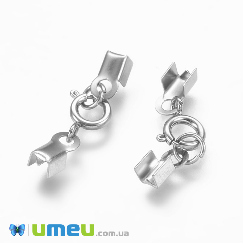 Замок-карабін із затискачами з нержавіючої сталі, 25 мм, Темне срібло (STL-043620)