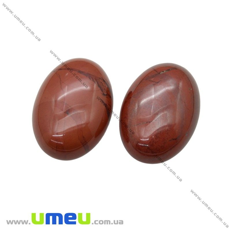 Кабошон нат. камінь Яшма червона, Овал, 25х18 мм (KAB-020298)