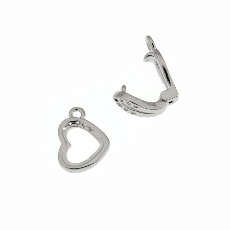 Застёжка, 18х8 мм, Латунь с покрытием Родий, Куб. цирконий (ZAM-060849)