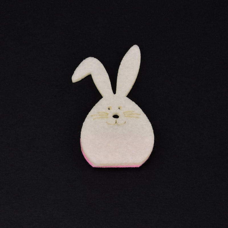 Декоративний виріб із фетру Кролик з бантиком, 7х4 см, Рожевий (FLT-057285)