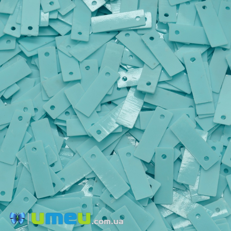 Паєтки Індія прямокутні, 13х4 мм, Блакитні (PAI-037862)